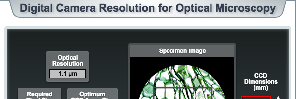 相机分辨率与显微镜分辨率的匹配工具